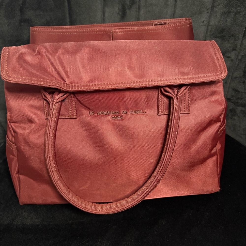 Red Leather Tote with Structured Design